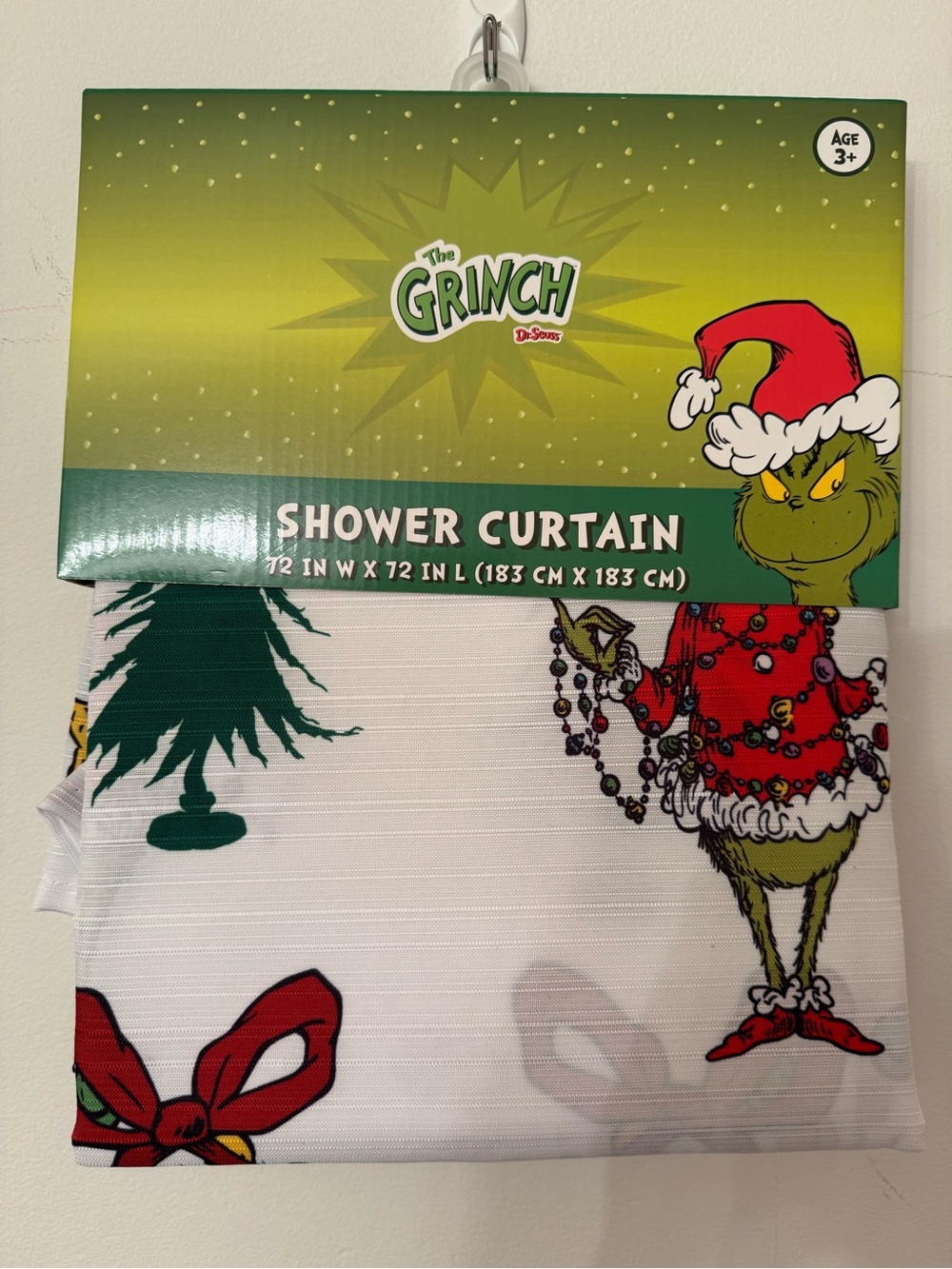 The Grinch Christmas Fabric Shower Curtain
